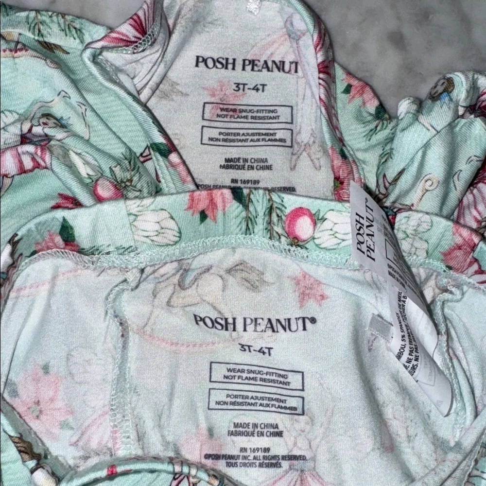 Posh Peanut Holiday Floral Ballerina Pajama Set 3/4T